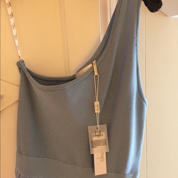 NWT STRETA SIWA OVERLAY MAXI DRESS IN ICE BLUE - Picture 4 of 4